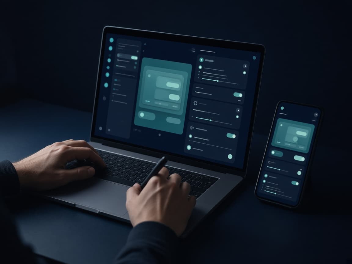 Desarrollador escribiendo código en una laptop